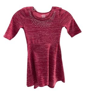 Faded Glory Heather Red Fit & Flare Dress Size Small 6-6X